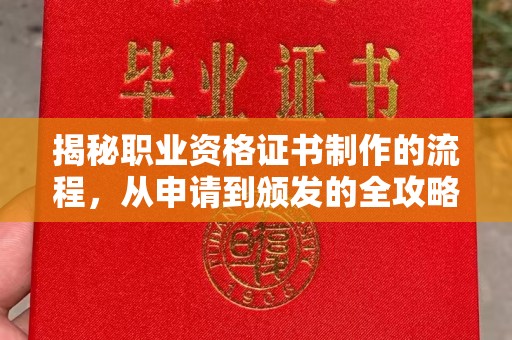 浦城揭秘职业资格证书制作的流程，从申请到颁发的全攻略